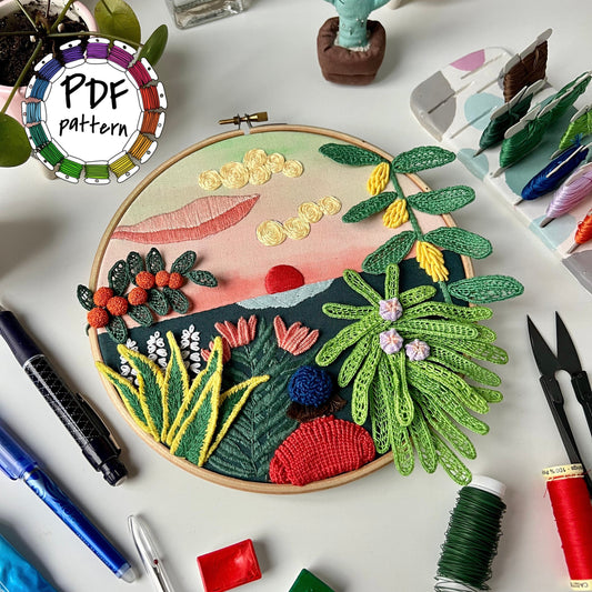 In the Jungle, 3D Elements - Hand Embroidery Pattern (PDF)