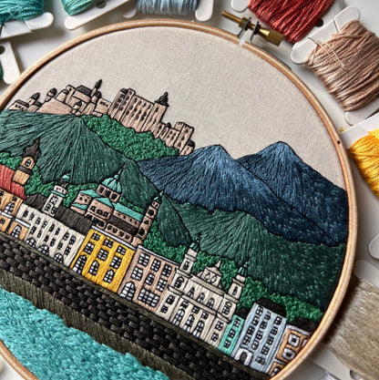 Salzburg, Österreich, Architektur - Handstickmuster (PDF)