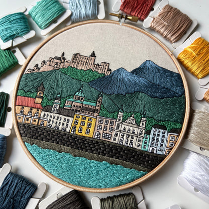 Salzburg, Österreich, Architektur - Handstickmuster (PDF)