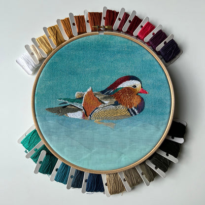 Mandarin Duck - Hand Embroidery Pattern (PDF)