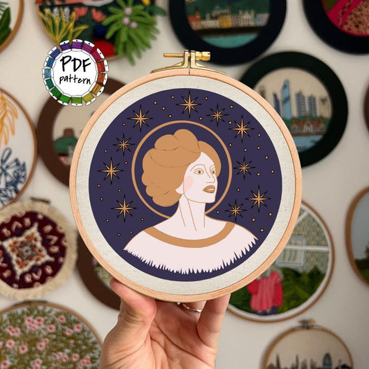 Mystical Goddess - Hand Embroidery Pattern (PDF)