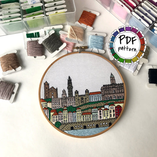 Porto, Portugal, Architecture - Hand Embroidery Pattern (PDF)