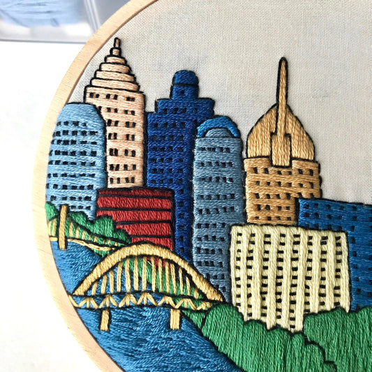 Pittsburgh, PA, Cityscape - Hand Embroidery Pattern (PDF) faimyxstitch.com