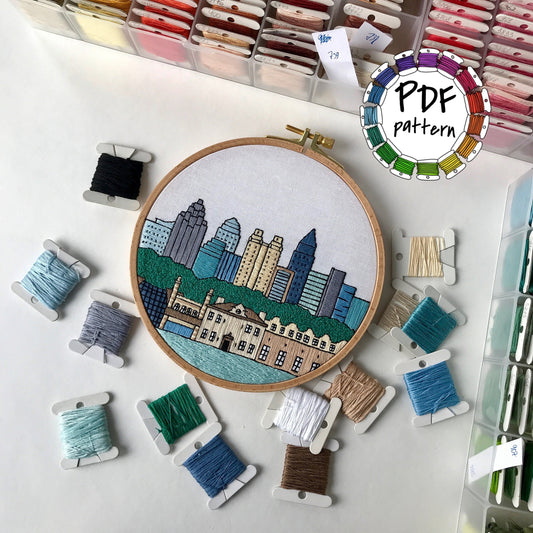 Atlanta, GA, Cityscape - Hand Embroidery Pattern (PDF)