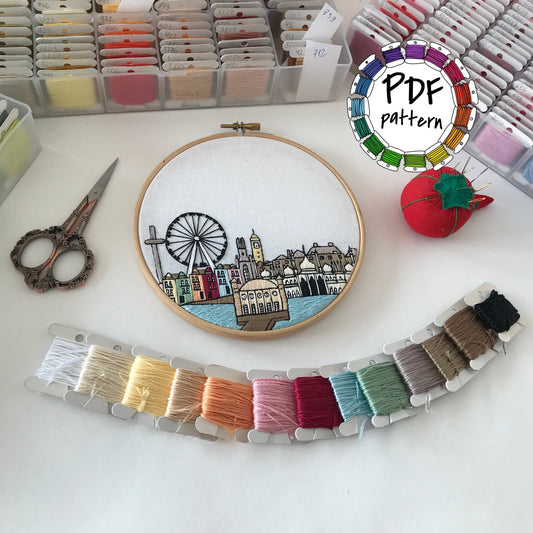 Brighton, UK, Landmarks - Hand Embroidery Pattern (PDF)