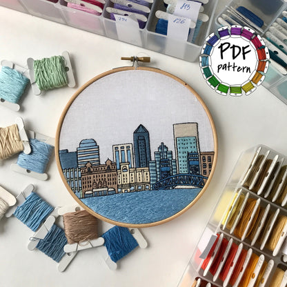 Jacksonville, FL, Landmarks - Hand Embroidery Pattern (PDF)