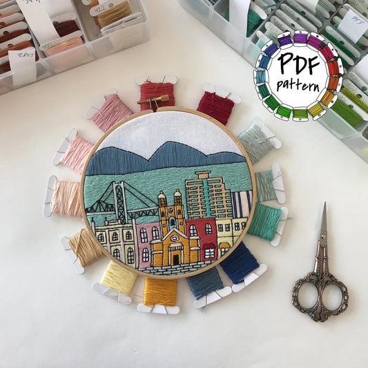Florianopolis, Brazil, Cityscape - Hand Embroidery Pattern (PDF)